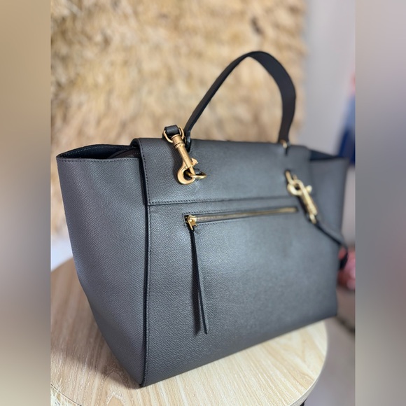 CELINE💎Grained Calfskin Mini Belt Bag LARGE💎Grey Saffiano Gold💎10/10 EUC - Picture 6 of 17